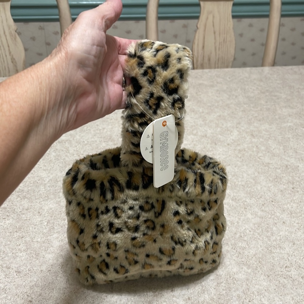 BNWT GYMBOREE LEOPARD FAUX FUR BAG